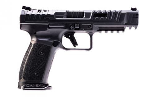 CANIK SFX Rival-S Darkside, Striker Fire, Semi-automatic, Steel Frame Pistol, Full Size, 9MM, 5" Barrel, Matte Finish, Darkside, Optics Ready, Fiber Optic Front Sight, Co-Witness Sights, 18 Rounds, 2 Magazines, Includes Competition Holster, (5) Optic Plates, (3) Sized Grips, (2) Aluminum Magazine Base Plates, Speed Loader, Cleaning Kit, Tool Kit & Punch HG7010-N