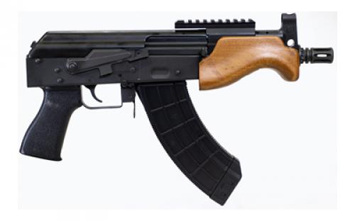 Century Arms VSKA Micro Draco, Semi-automatic, Metal Frame Pistol, 762X39, 6" Barrel, Threaded 14x1LH, Steel, Anodized Finish, Black, Polymer Grip, Hardwood Handguard, 30 Rounds, 1 Magazine HG7596-N