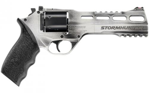 Chiappa Firearms Rhino 60DS STORMHUNTER Revolver, Double Action/Single Action, 9MM, 6" Barrel, Alloy, White, Black Walnut Grips, Fiber Optic Front Sight, Adjustable Rear Sight, 6 Rounds, 3 Moon Clips 340.334