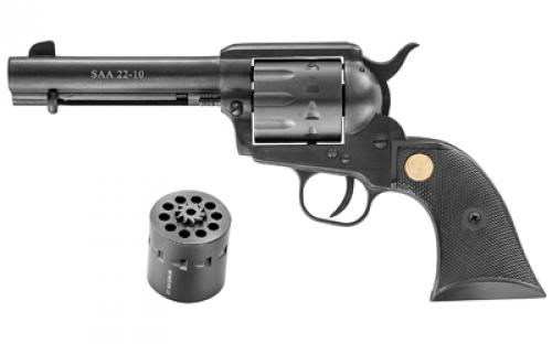 Chiappa Firearms SAA 22-10, Revolver, Single Action, 22LR/22 WMR, 4.75" Barrel, Alloy, Black, Plastic Grips, 10 Rounds CF340.155D
