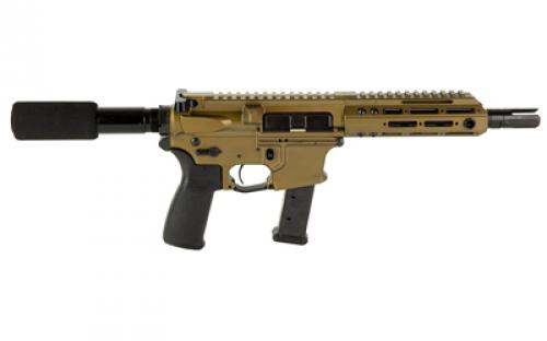 Christensen Arms CA9MM, Semi-automatic, Metal Frame Pistol, 9MM, 7.5" Carbon Fiber Barrel, Bronze, 6.25" M-LOK Handguard, 21 Rounds, Flared Magwell, Does Not Come With Pistol Brace 801-11033-01