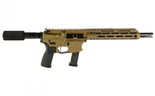 Christensen Arms CA9MM, Semi-automatic, Metal Frame Pistol, 9MM, 10.5" Carbon Fiber Barrel, Bronze, 9.25" M-LOK Handguard, 21 Rounds, Flared Magwell, Does Not Come With Pistol Brace 801-11034-01
