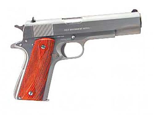 Colt's Manufacturing Colt Government Series 70, 1911, Semi-automatic, Metal Frame Pistol, Full Size, 45ACP, 5" Barrel, Stainless Finish, Rosewood Grips, 7 Rounds, 1 Magazine O1070A1CS