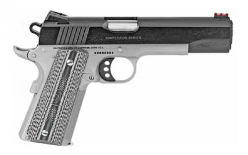 Colt's Manufacturing Competition Plus, Semi-automatic, Metal Frame Pistol, Full Size, 45ACP, 5" Barrel, Steel, Two-Tone Finish, G10 Black and Grey Grips, Novak Sights, 8 Rounds, 1 Magazine O1070CCP-TT