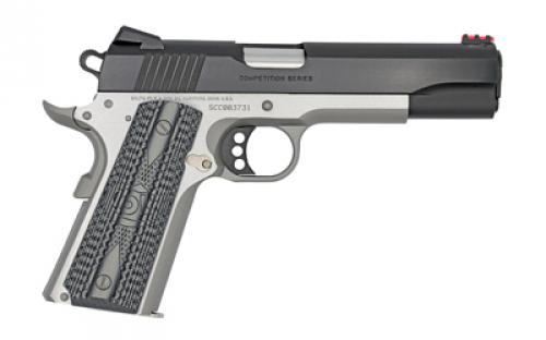 Colt's Manufacturing Competition Two-tone, Semi-automatic, Metal Frame Pistol, Full Size, 45ACP, 5" Barrel, Steel, Two-tone Finish, G10 Grips, Novak Red Fiber Optic Front Sight, Novak Adjustable Rear Sight, 8 Rounds, 1 Magazine, Series 70 Firing System O1070CCS-TT