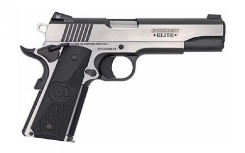 Colt's Manufacturing Combat Elite Government, 1911, Semi-automatic, Metal Frame Pistol, Full Size, 9MM, 5" Barrel, Steel, Two-tone Finish, G10 Grips, Novak Night Sights, Ambidextrous Thumb Safety, 9 Rounds, 1 Magazine O1072CE