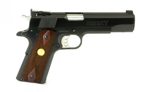 Colt's Manufacturing Gold Cup National Match, 1911, Semi-automatic, Metal Frame Pistol, Full Size, 9MM, 5" Barrel, Steel, Blued Finish, Adjustable Sights, 9 Rounds, 1 Magazine, 3-Hole Aluminum Trigger O5872A1