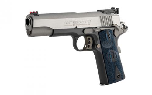 Colt's Manufacturing Gold Cup Lite, Series 70, 1911, Semi-automatic, Full Size, 45 ACP, 5" Barrel, Stainless Steel Slide, Blued Finish Frame, G10 Grips, Fiber Optic Front & Adjustable Rear Sights, Right Hand, 8 Rounds, 1 Magazine O5970GCL-TT