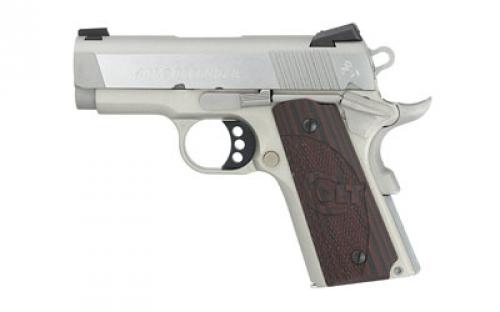 Colt's Manufacturing Defender SS, Compact 1911, Semi-automatic, Metal Frame Pistol, 45ACP, 3" Barrel, Alloy, Stainless Finish, G10 Grips, White Dot Carry Novak Sights, 7 Rounds, 1 Magazine O7000XE