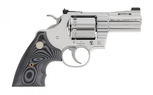 Colt's Manufacturing Python Combat Elite, Double Action, Steel Frame Revolver, 357 Magnum, 3" Barrel, Stainless Steel Finish, Silver, G10 Grips, Fixed Front Night Sight, 6 Rounds PYTHON-SP3NS