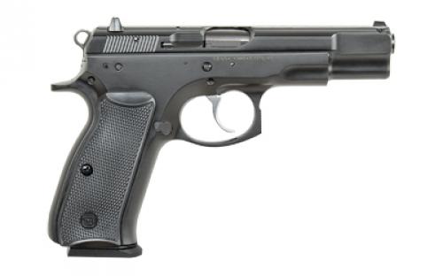 CZ 75BD, Double Action/Single Action, Semi-automatic, Metal Frame Pistol, Full Size, 9MM, 4.6" Cold Hammer Forged Barrel, Decocker, Matte Finish, Black, Plastic Grips, Fixed Sights, 10 Rounds, 2 Magazines, BLEM (Damaged Case) 01130
