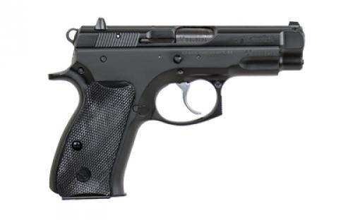 CZ 75 Compact, Double Action/Single Action, Semi-automatic, Metal Frame Pistol, Compact, 9MM, 3.7" Cold Hammer Forged Barrel, Manual Safety, Matte Finish, Black, Plastic Grips, Fixed Sights, 10 Rounds, 2 Magazines 01190