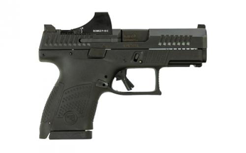 CZ P-10S, Striker Fired, Semi-automatic, Polymer Frame Pistol, Sub-Compact, 9MM, 3.5" Barrel, Nitride Finish, Black, Night Sights, 12 Rounds, 3 Magazines, Holosun SCS Installed 086090