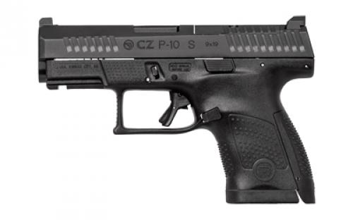 CZ P-10S, Striker Fired, Semi-automatic, Polymer Frame Pistol, Sub-Compact, 9MM, 3.5" Barrel, Nitride Finish, Black, Fixed Sights, Optic Ready, 10 Rounds, 2 Magazines 01568
