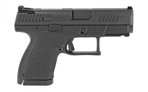 CZ P-10S, Semi-automatic, Striker Fired, Sub-Compact, 9MM, 3.5" Barrel, Nitride Finish, Polymer Frame, Black, Ambidextrous, Trigger Safety, Fixed Sights, 12Rd, 2 Magazines 91560
