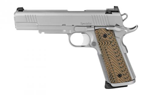 Dan Wesson Specialist, Semi-automatic, 1911, Full Size, 45 ACP, 5 Barrel, Steel Frame, Stainless Finish, G10 Grips, 8Rd, 1913 Rail, Ambidextrous Safety, Night Sights 01802