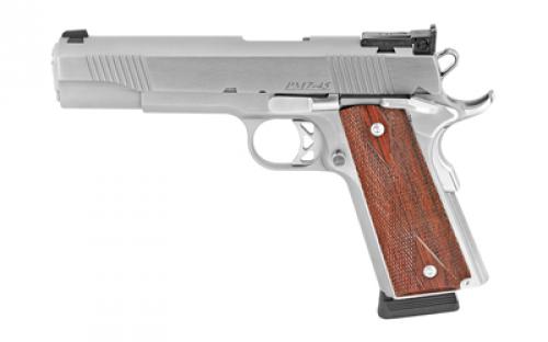 Dan Wesson Pointman Seven, Full Size, 45ACP, 5 Barrel, Steel Frame, Stainless Finish, Wood Grips, Adjustable Sights, 8Rd, 2 Magazines, CA Approved 01900