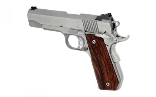 Dan Wesson Bobtail Comander Classic, Semi-automatic, 1911, Commander Size, 45 ACP, 4.25" Barrel, Steel Frame, Stainless Finish, Wood Grips, 8Rd, Fixed Night Sights 01912