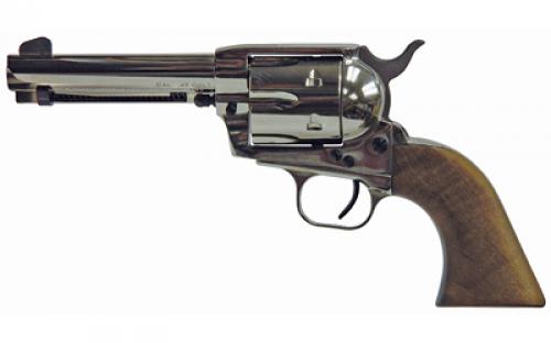 European American Armory Bounty Hunter, Single Action Army, 45LC, 4.5 Barrel, Steel Frame, Nickel Finish, Walnut Grips, Fixed Sights, 6 Rounds 770098