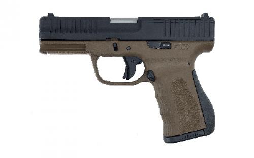 FMK Firearms 9C1-G3, Striker Fired, Semi-Automatic, Polymer Frame Pistol, Compact, 9MM, 3.87 Stainless Steel Barrel, Optic Ready Slide, Matte Finish, Two-Tone, Black Slide/Bronze Frame, Fixed Sights, 804 Elite Fast Action Trigger, Picatinny Accessory Rail, 14 Rounds, 1 Magazine FMKG49BB