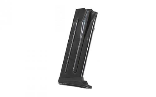 HK Magazine, 40 S&W, 12 Rounds, Fits P2000/USP40 Compact, Finger Rest, Black, Red Follower 50259085