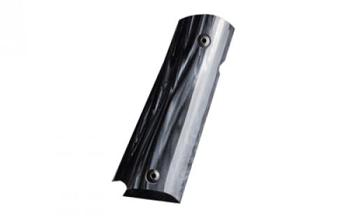 Hogue Polymer Grip, 1911 Govt Model, Ambi Cut, Black-Pearlized 45418