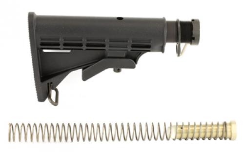 LBE Unlimited Complete Stock Kit, Fits AR-15, Contains Mil-Spec Dia Stock, Buffer Tube, Castle Nut, Lock Plate, Black MILSTKKT