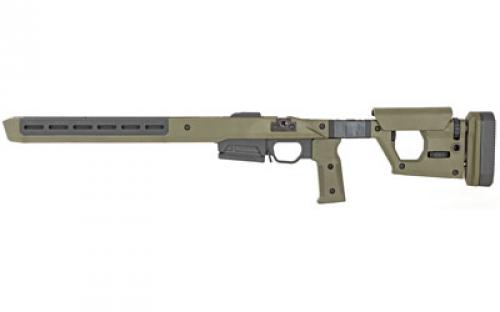 Magpul Industries Pro 700 Chassis, Fits Remington 700 Short Action, Fits Most AICS Pattern Magazines, Billet Aluminum/ Magpul Polymer Material, Fully Adjustable/Ambidextrous, Push Button Folding Stock, Olive Drab Green MAG802-ODG