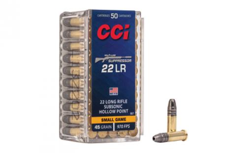 CCI Suppressor, 22LR, 45 Grain, Hollow Point, 50 Round Box 957