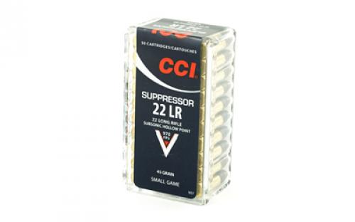 CCI Suppressor, 22LR, 45 Grain, Hollow Point, 50 Round Box 957