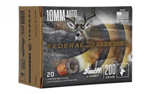 Federal Swift A-Frame, 10MM, 200 Grain, Jacketed Hollow Point, 20 Round Box P10SA