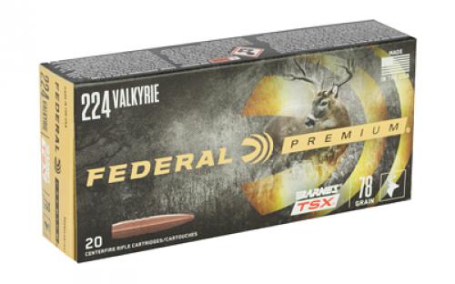Federal Premium, Barnes, 224 Valkyrie, 78 Grain, Triple Shock X, 20 Round Box P224VLKBTSX1