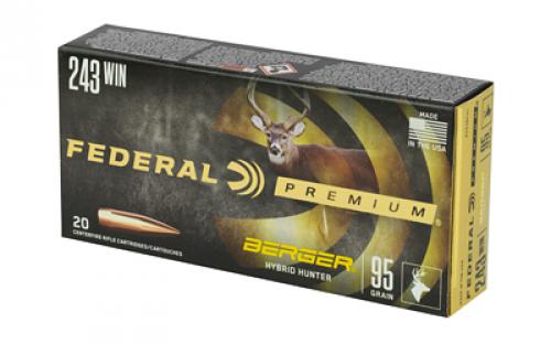 Federal Premium, Berger Hybrid Hunter, 243 Win, 95 Grain, 20 Round Box P243BCH1