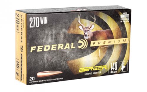 Federal Premium, Berger Hybrid Hunter, 270 Win, 140 Grain, 20 Round Box P270BCH1