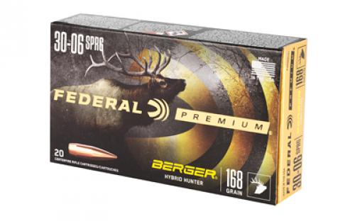 Federal Premium, Berger Hybrid Hunter, 30-06, 168 Grain, 20 Round Box P3006BCH1
