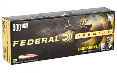 Federal Premium, Berger Hybrid Hunter, 300 WSM, 185 Grain, 20 Round Box P300WSMBCH1