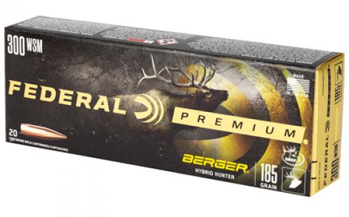 Federal Premium, Berger Hybrid Hunter, 300 WSM, 185 Grain, 20 Round Box P300WSMBCH1