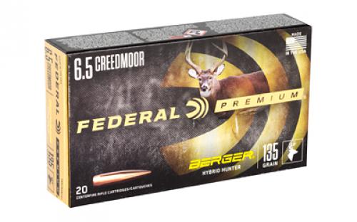 Federal Premium, Berger Hybrid Hunter, 6.5 Creedmoor, 135 Grain, 20 Round Box P65CRDBCH1