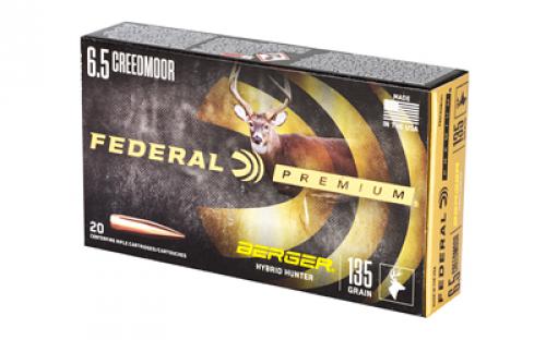 Federal Premium, Berger Hybrid Hunter, 6.5 Creedmoor, 135 Grain, 20 Round Box P65CRDBCH1
