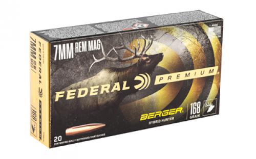 Federal Premium, Berger Hybrid Hunter, 7MM Rem, 168Grain, 20 Round Box P7RBCH1