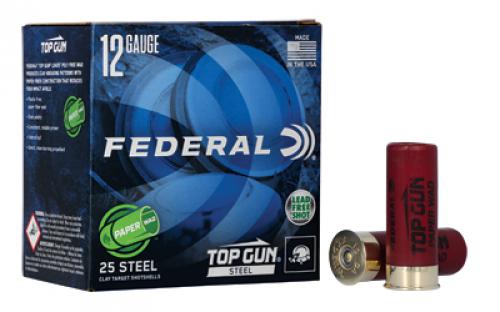 Federal Top Gun, Paper Wad, 12 Gauge 2.75", #7.5, 1 oz, 1300 FPF, Steel Shot, 25 Round Box TG12WS2 7.5