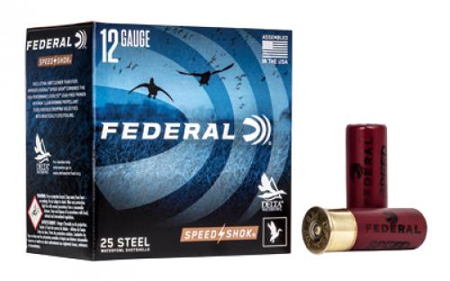 Federal Speed-Shok, 12 Gauge 2.75", #3, 1 1/8 oz, Steel Shot, 25 Round Box, California Certified Nonlead Ammunition WF145 3