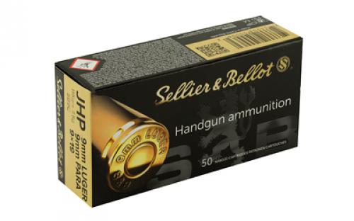 Sellier & Bellot Pistol, 9MM, 115 Grain, Jacketed Hollow Point, 50 ...