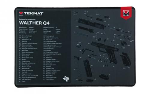 TekMat Cleaning Mat, Pistol Size, 11"x17", For Walther Q4 SF, Black TEK-R17-WAL-Q4-SF