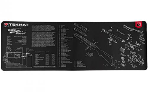 TekMat Long Gun, Ruger Mini 14, Cleaning Mat, Thermoplastic Surface Protects Gun From Scratching, 1/8" Thick, 12"x36", Tube Packaging, Black TEK-R36-MINI14