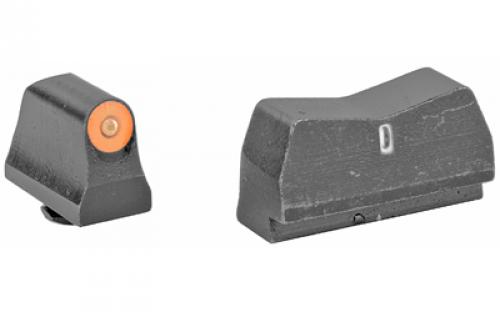 XS Sights DXT2 Big Dot, Tritium Night Sights, Suppressor Height, Orange Front and Black Rear, For Glock 17/19/22/23/24/26/27/31/32/33/34/35/36/45, Taurus G3c/GX4/New Production G3, Walther PDP GL-0015P-5N