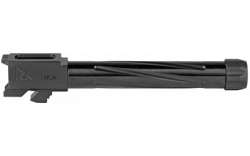 Rival Arms Match Grade Drop-In Barrel, V1, For Gen 5 Glock 17. Threaded 1/2x24, 9MM, 1:10 Twist, CNC Machined 416R Stainless Steel Billet, Black RA-RA20G104A