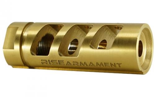 Rise Armament Compensator, 223 Remington, 556NATO, Gold, 1/2X28 RA-701-223-TIN