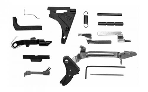 Lone Wolf Distributors Completion Kit for Poly80 Spectre Compact, Includes the Following Parts: WD-UTH - Lone Wolf Universal Trigger Housing (w/ LWD-1882 - LWD .40 Ejector), Lone Wolf Trigger with Trigger Bar (Fits Gen3 and Gen4), LWD-342 - LWD 3.5 lb. Connector, LWD-ESLL - LWD Extended Slide Lock Lever Black, LWD-7496 - LWD Extended Slide Stop, LWD-350-6 - LWD Trigger Spring 6 lb