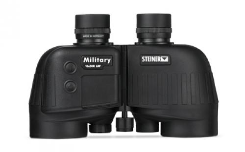 Steiner  Military, Binocular, 10X, 50mm Objective, Matte Finish, Black, Includes Case, Cleaning cloth. Neck Strap, Objective Cover, Rain Guard, Shoulder Strap 2683